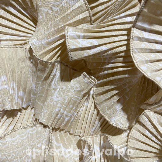 Plisado popelina / mandalas beige