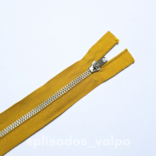 Cierre separable aluminio 25cm mostaza