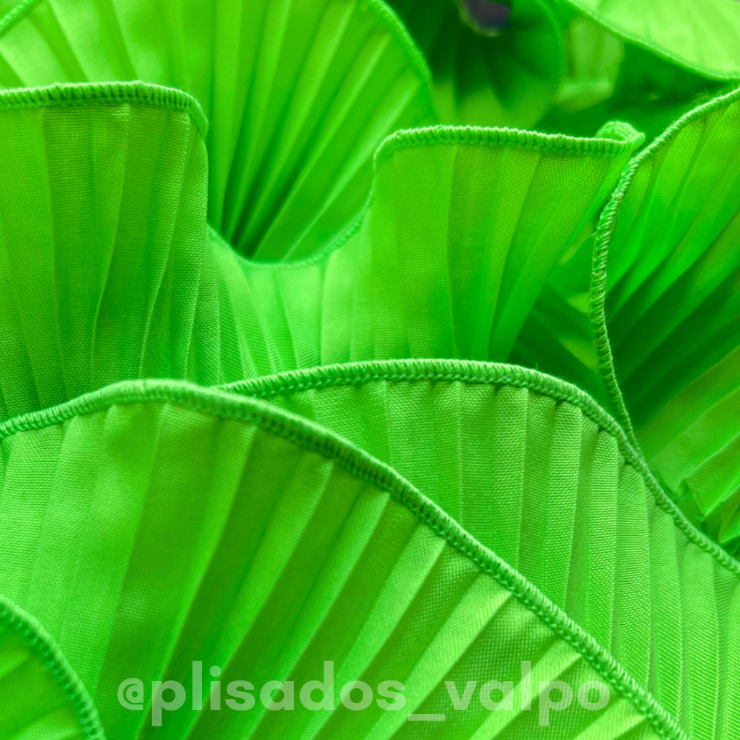 Plisado popelina / verde neón