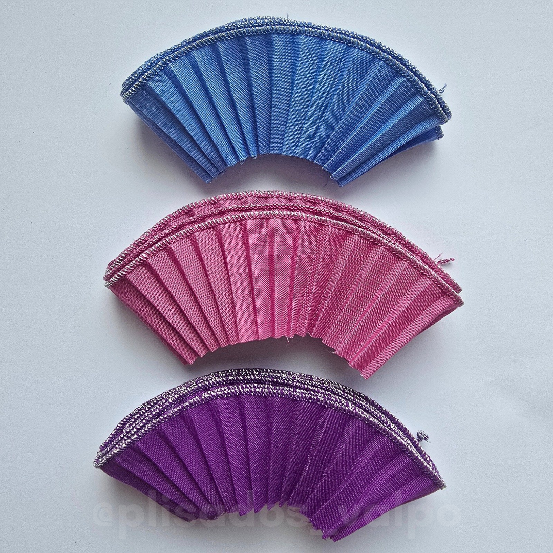 Mini plisados BRILLANTES / 12u. Plateado (surtido)