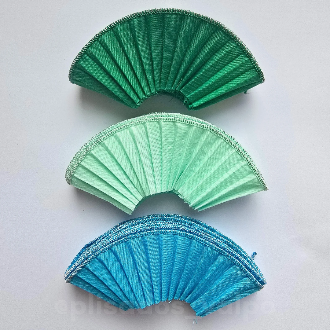 Mini plisados BRILLANTES / 12u. Plateado (surtido)