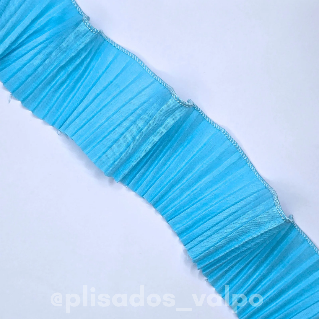 Plisado popelina / azul celeste