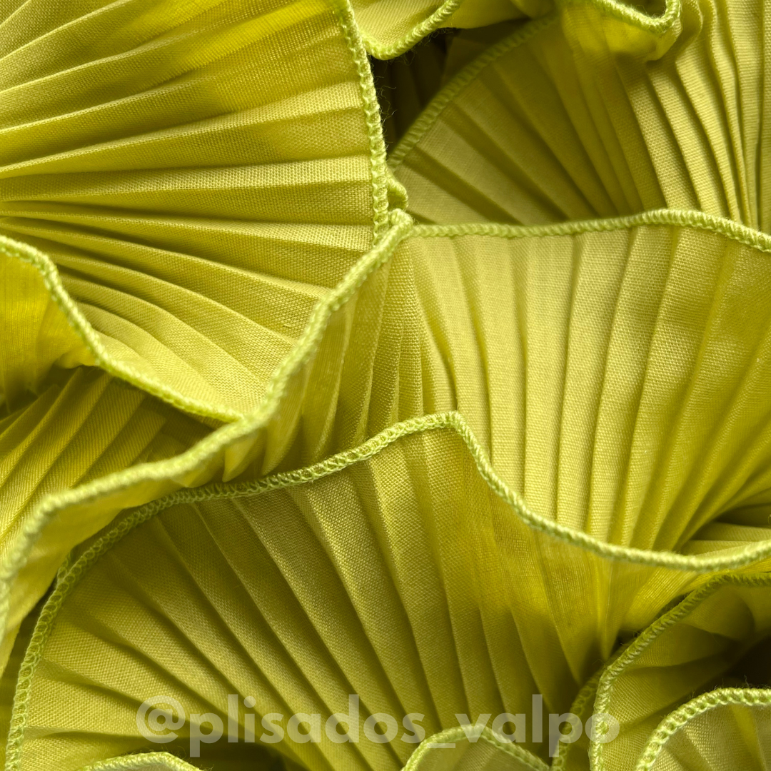 Plisado popelina / verde limón