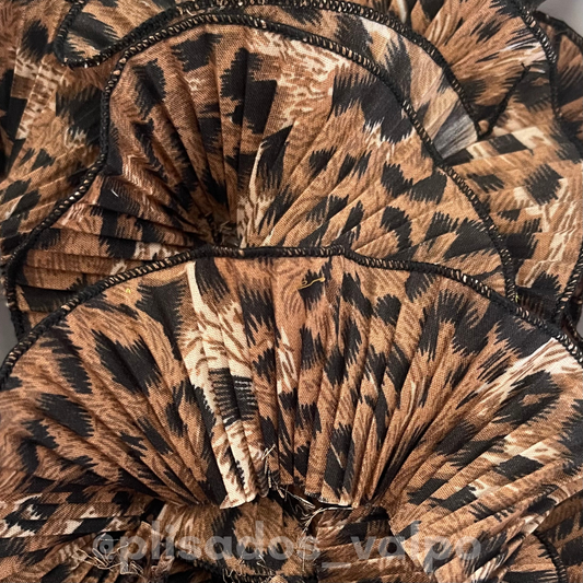 Plisado popelina / animal print café