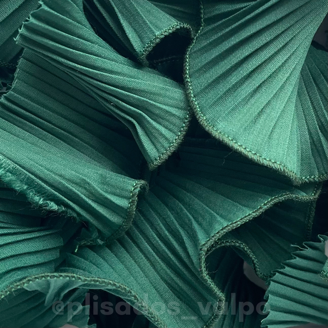 Plisado popelina / verde botella