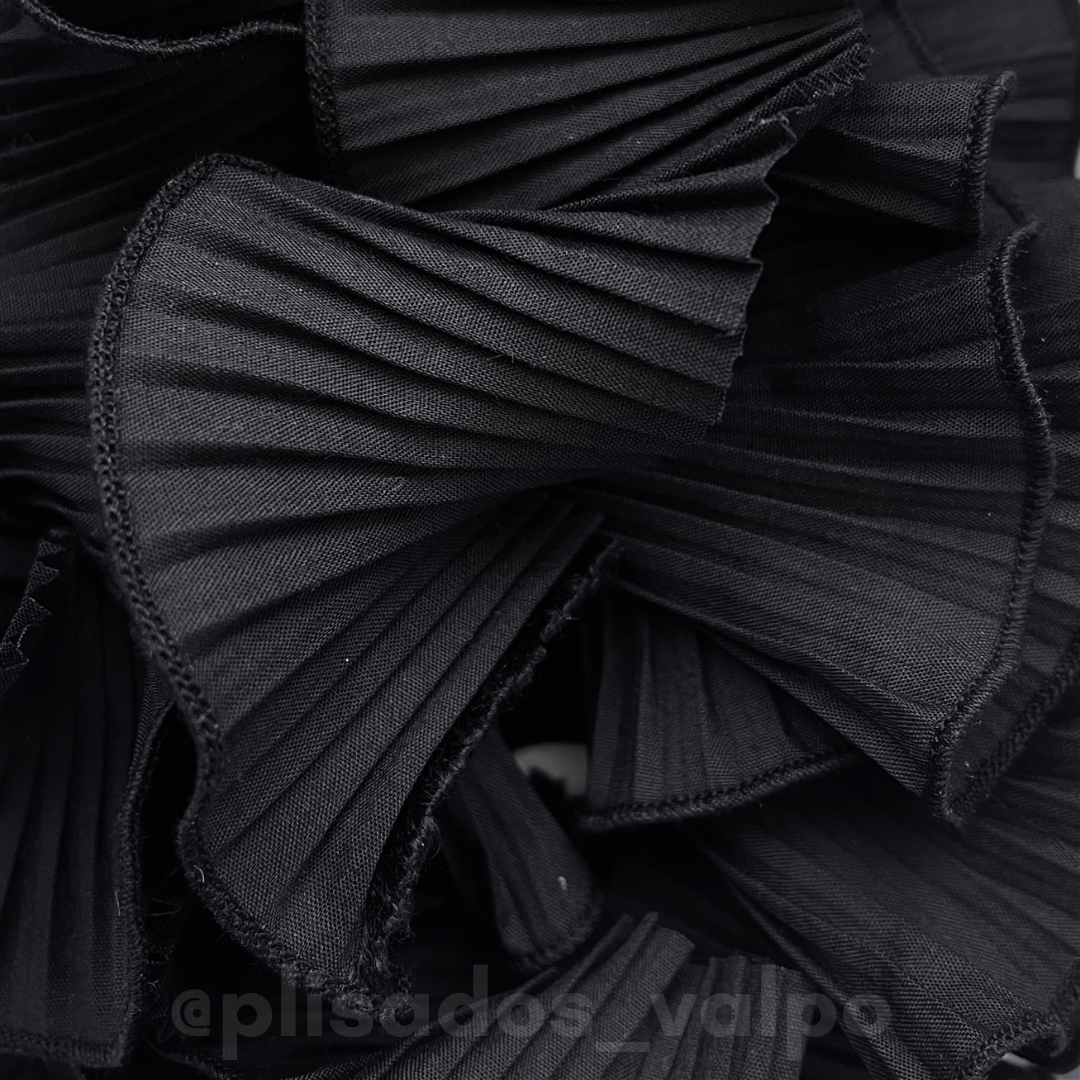 Plisado popelina / negro
