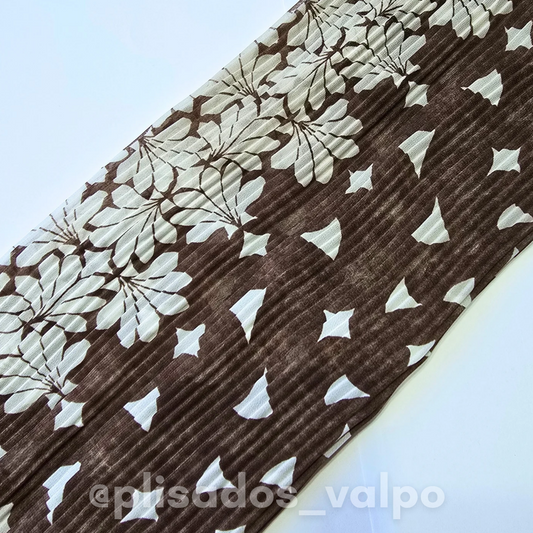 Plisado gasa / Café floreado
