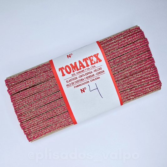 Elástico TOMATEX N°4 / fucsia lurex dorado