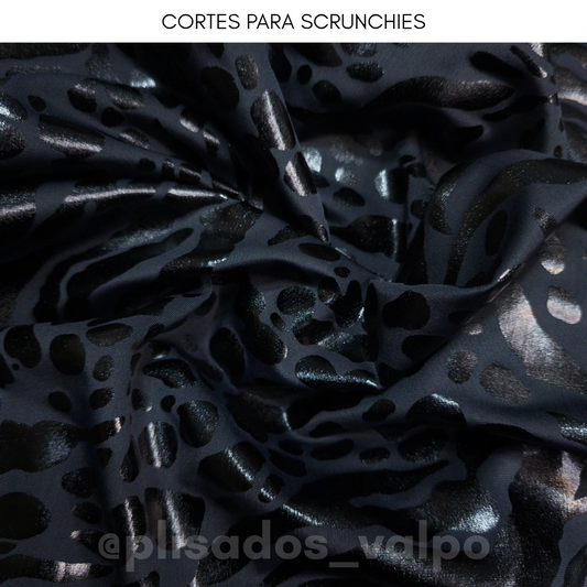 Lycra Dupont / animal print glossy negro 2