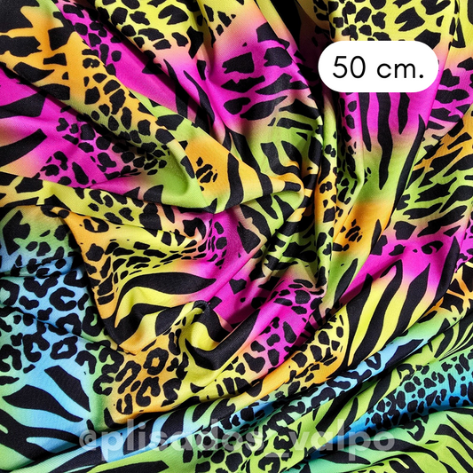 Lycra Dupont / Animal print multicolor 1/2 mt