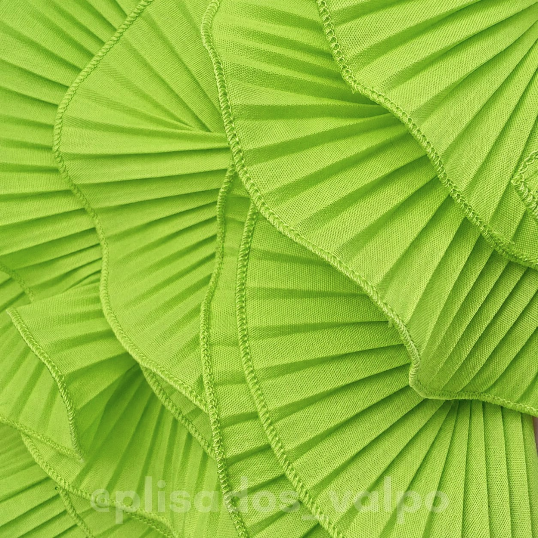 Plisado popelina / verde lima neón