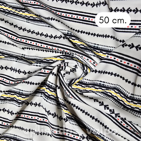 Lycra Dupont / Étnico crema 1/2 mt