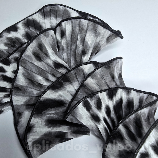 Plisado gasa / Animal print silver