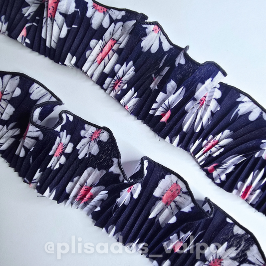 Plisado popelina / Navy floral