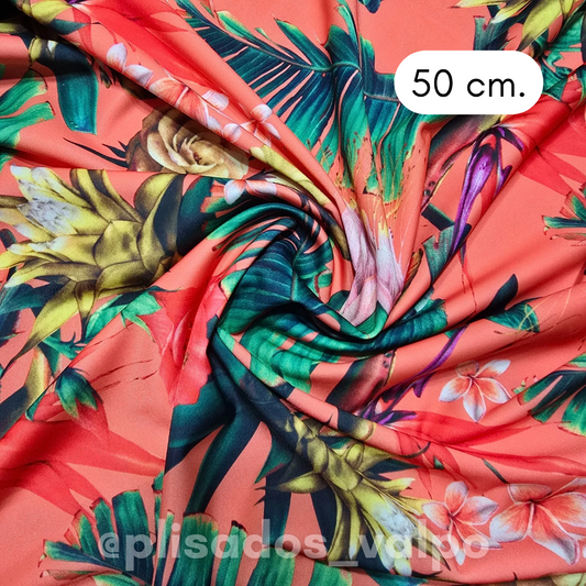 Lycra Dupont / Tropical coral 1/2 mt