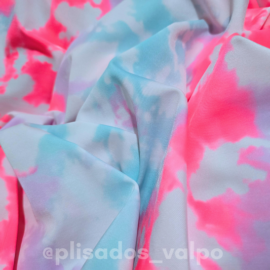Lycra Dupont / tie dye pastel neon 1mt