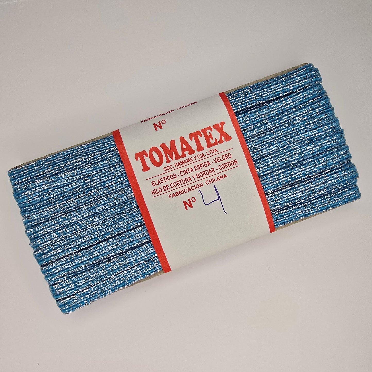 Elástico TOMATEX N°4 / Calipso lurex plateado