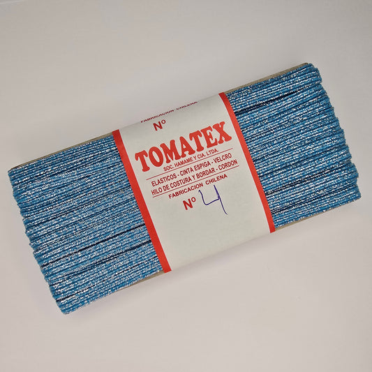Elástico TOMATEX N°4 / Calipso lurex plateado
