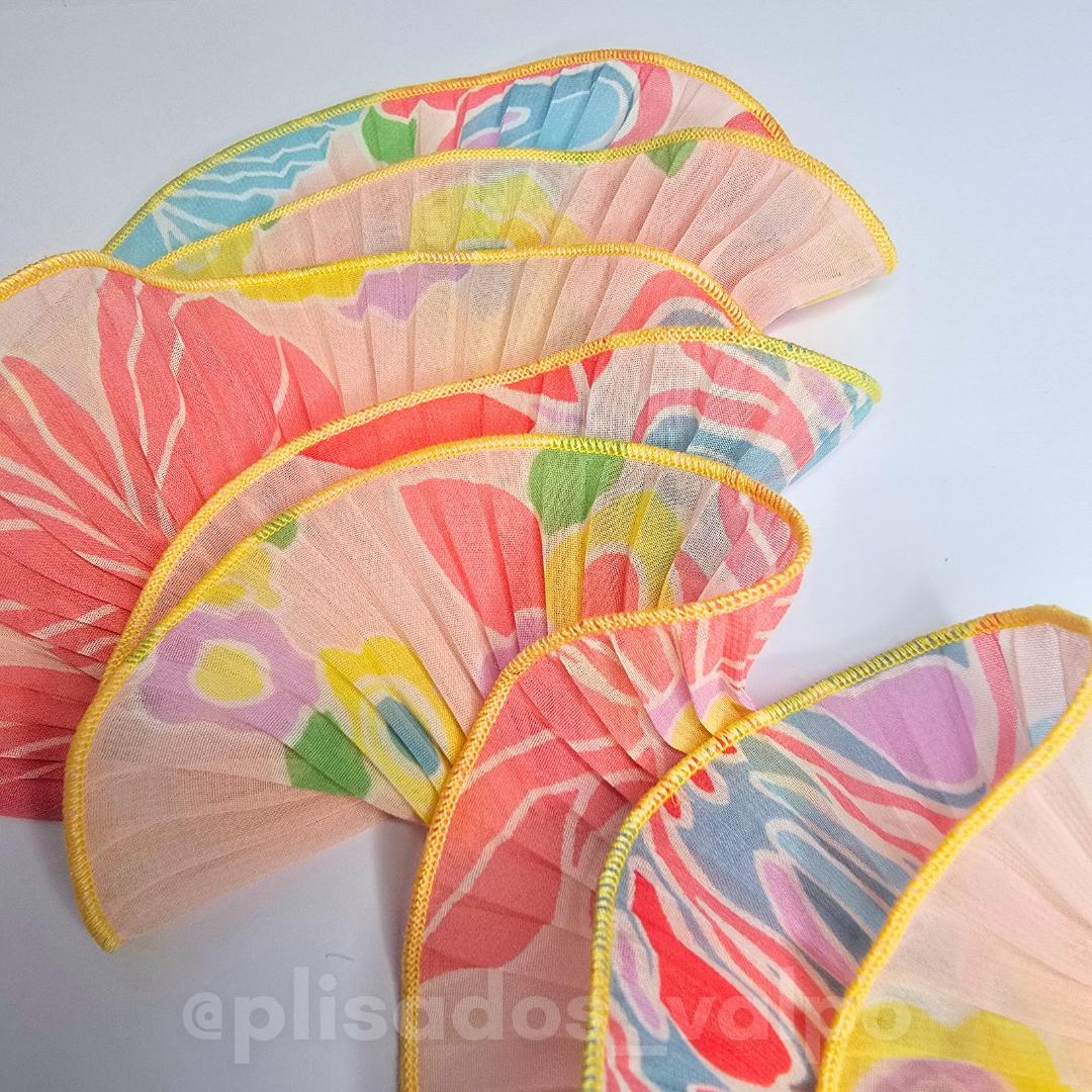 Plisado gasa / Jardín pastel