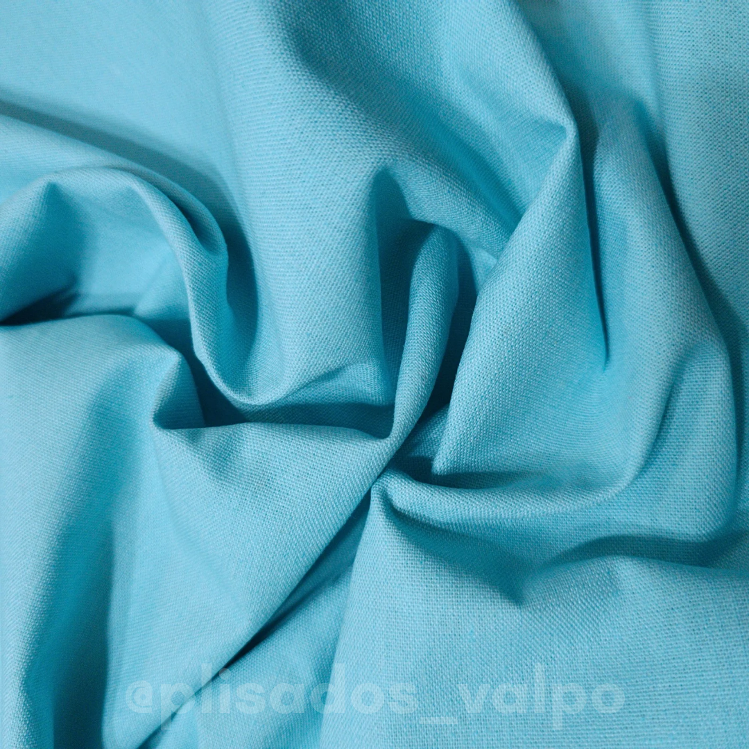 Lino algodón / agua marina 1mt