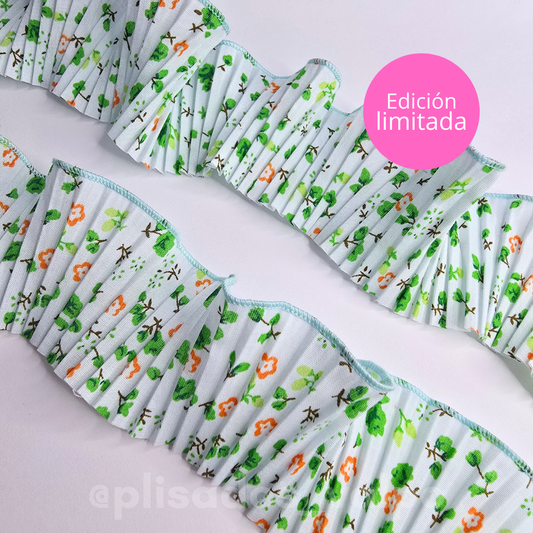 Plisado popelina / jardín agua