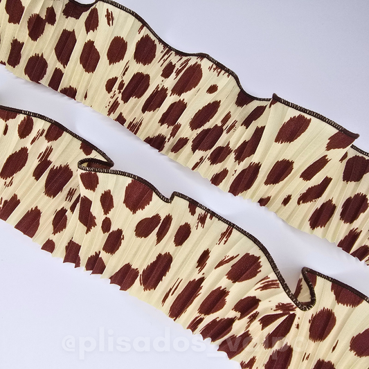 Plisado Microfibra /Animal print crema b.café