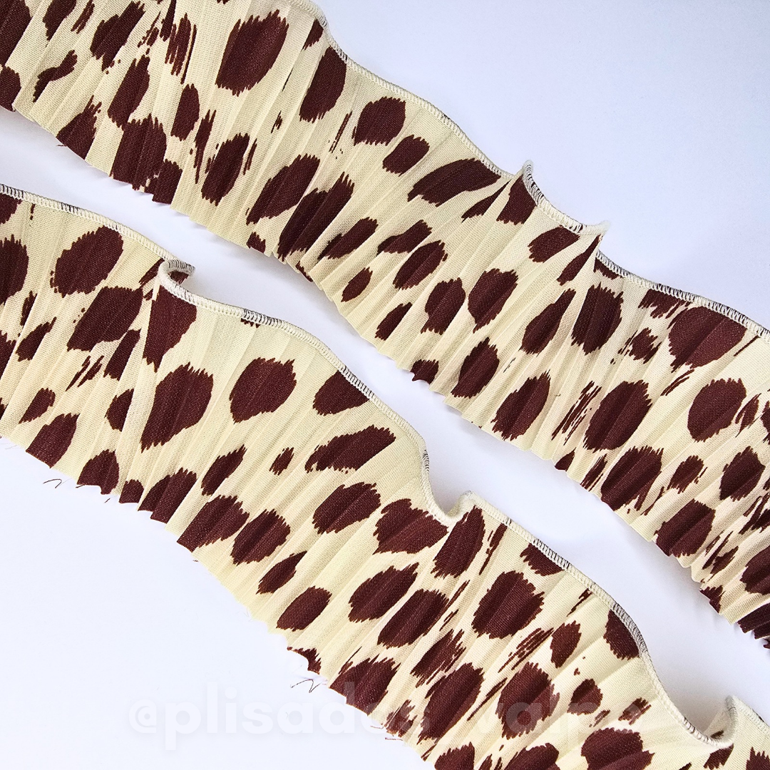 Plisado Microfibra /Animal print crema b.crema