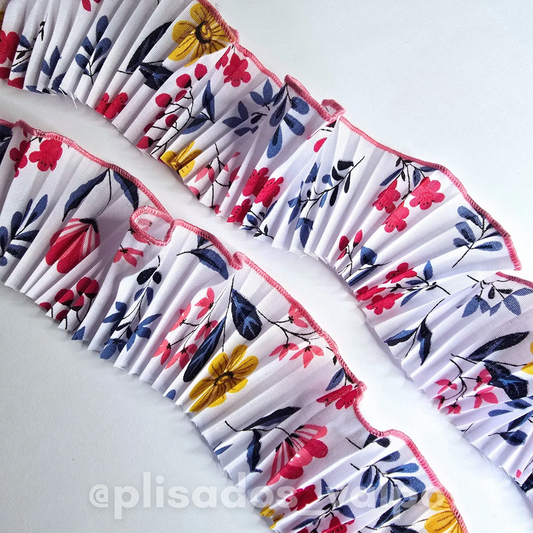 Plisado popelina / Rosa floral