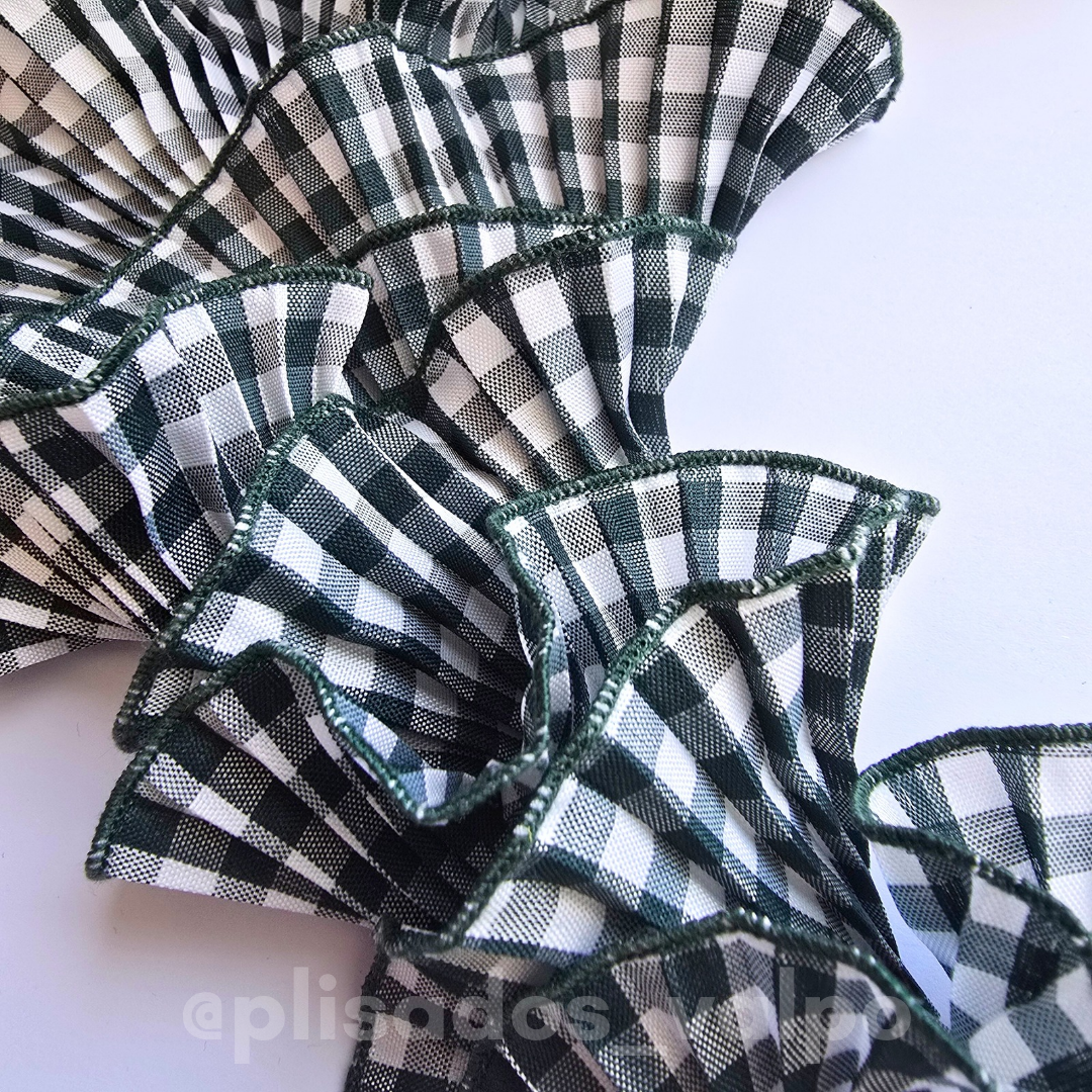 Plisado Madison / Vichy verde botella 💚