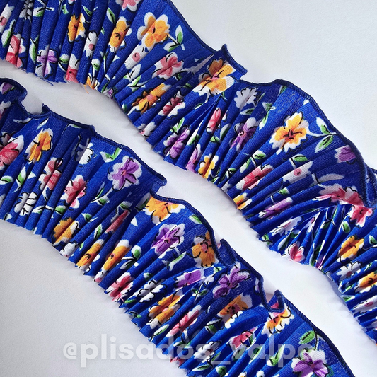 Plisado popelina / Jardín azúl