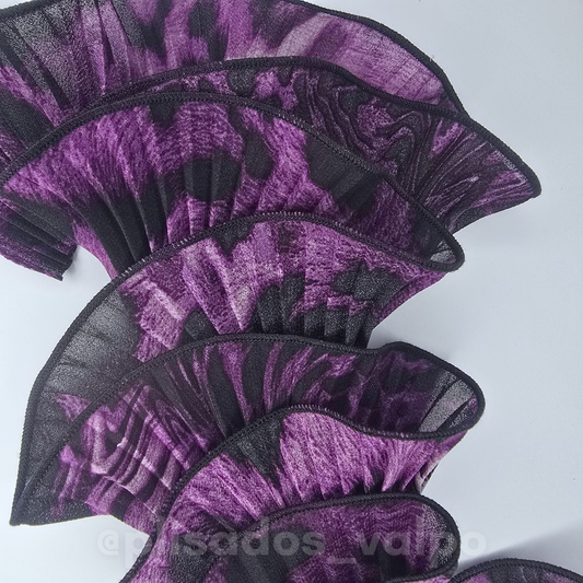 Plisado gasa / Animal print morado