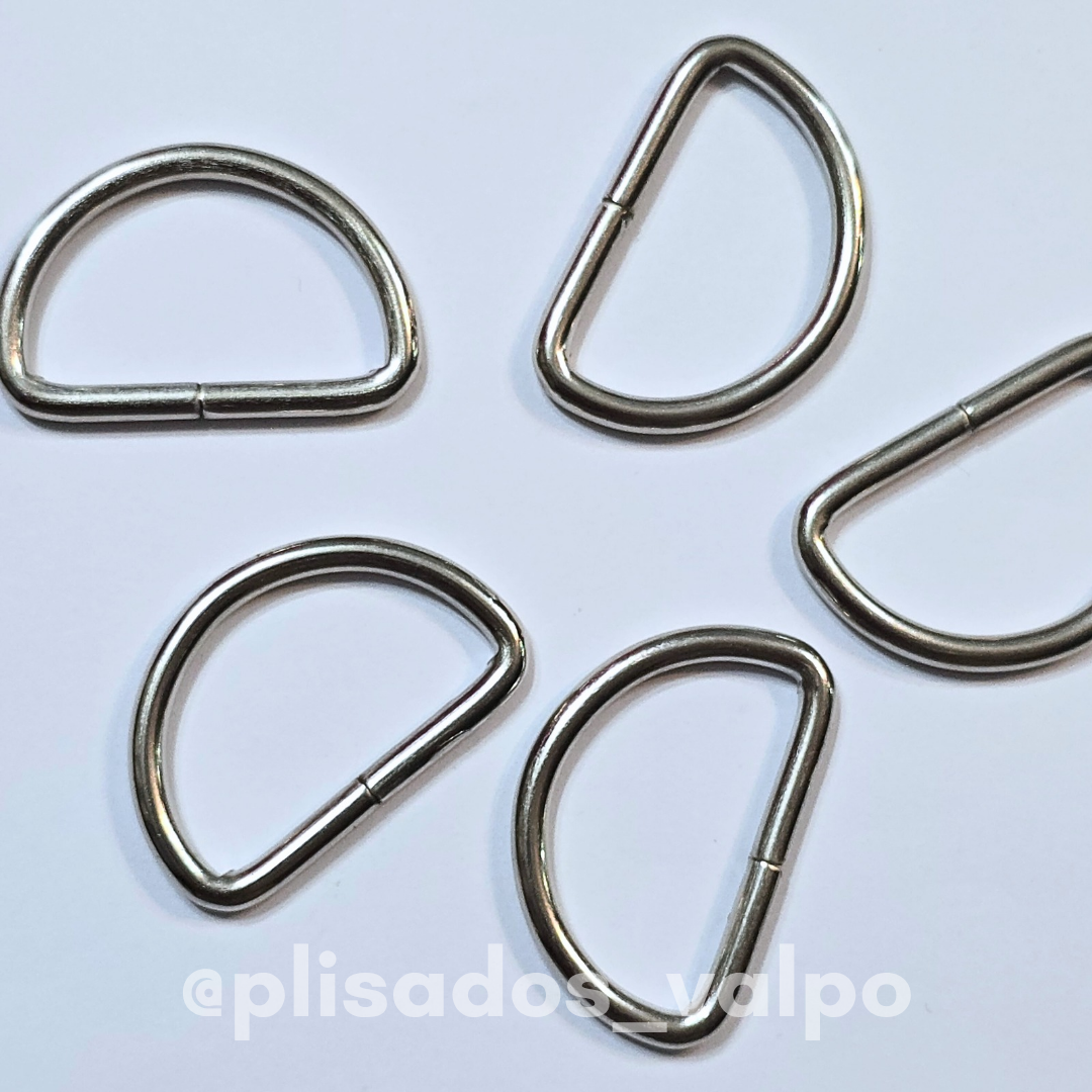 Media argolla metálica G2/ plateado 25 mm