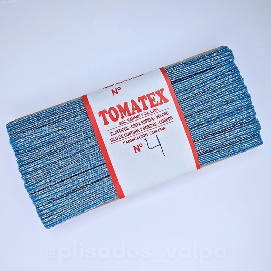 Elástico TOMATEX N°4 / calipso lurex plateado