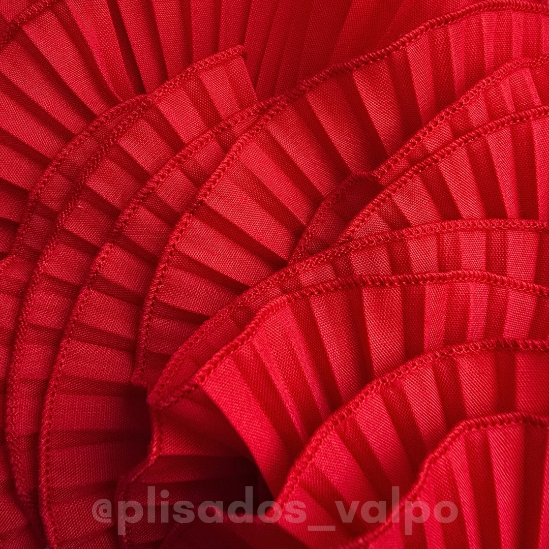 Plisado popelina / Rojo bandera
