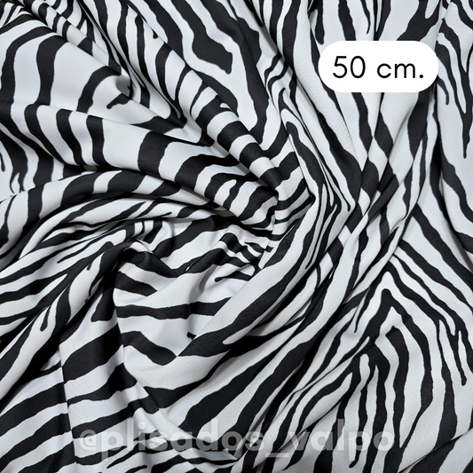 Lycra Dupont / Cebra blanco 1/2 mt