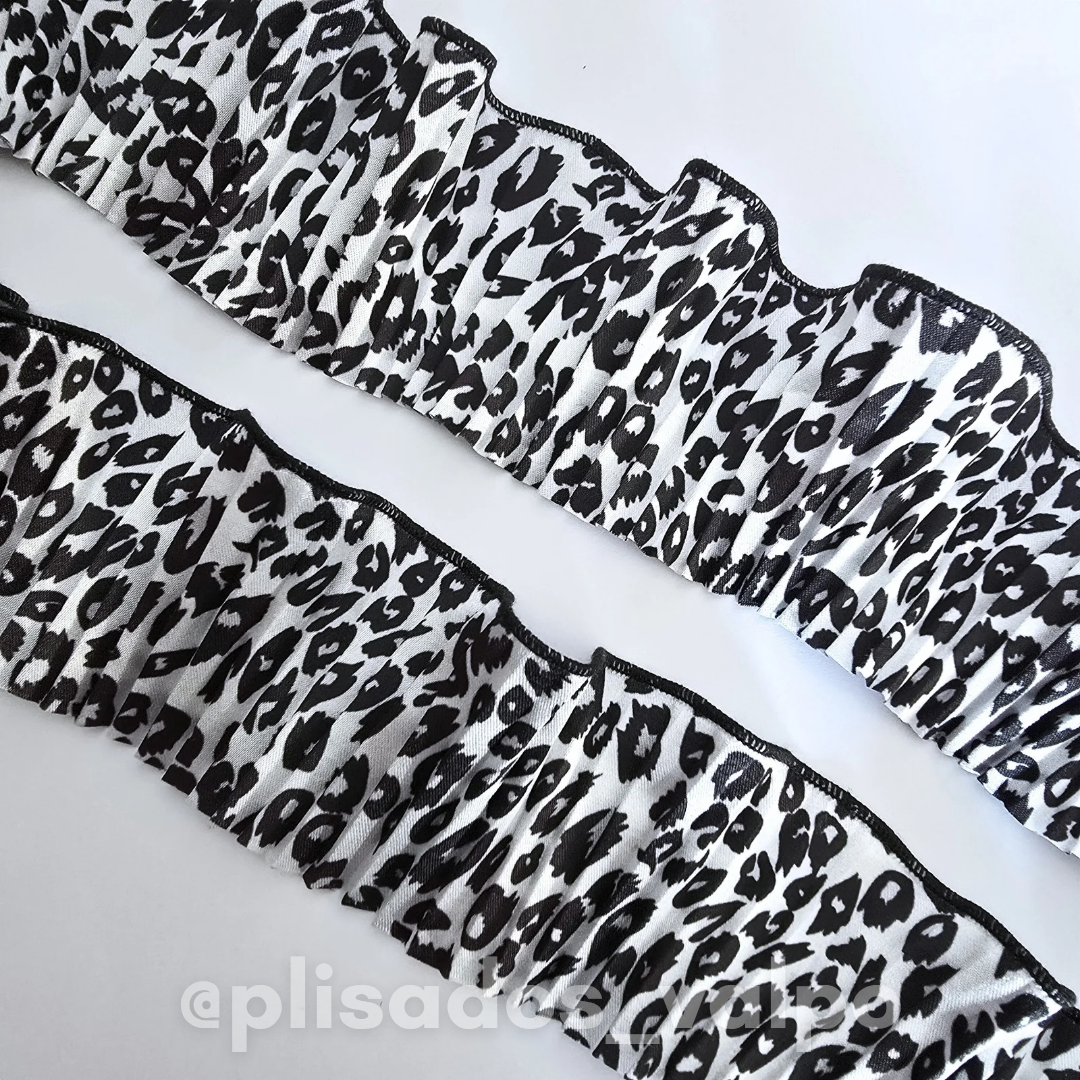 Plisado satín / Print blanco