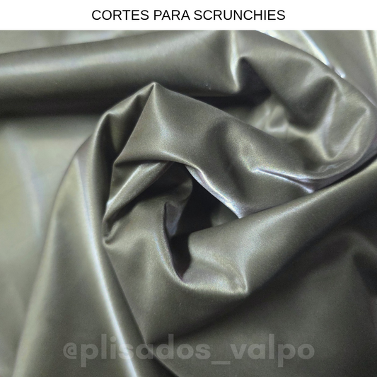 Lycra efecto cuerina nacarado / olivo