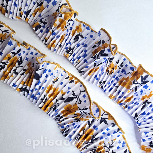 Plisado popelina / Ocre floral