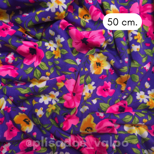 Lycra fría / Pink garden 1/2 mt