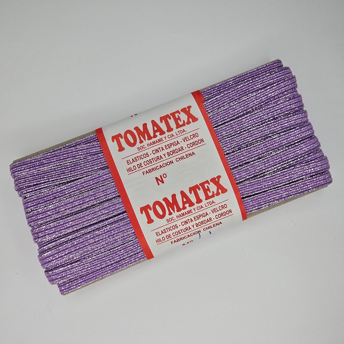 Elástico TOMATEX N°4 / lila lurex plateado