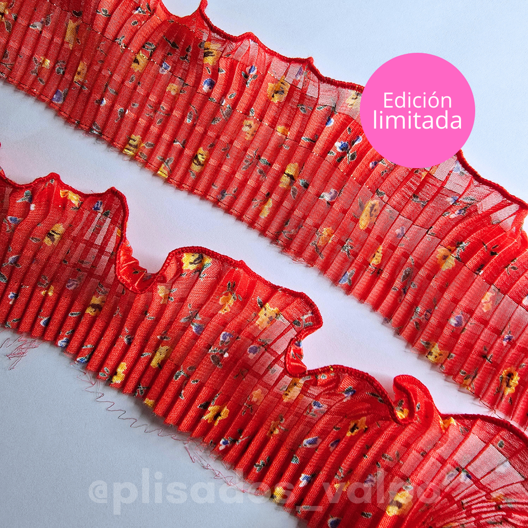Plisado gasa / Botanical red