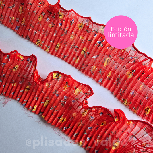 Plisado gasa / Botanical red