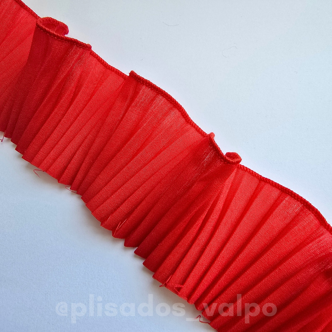 Plisado popelina / Rojo bandera