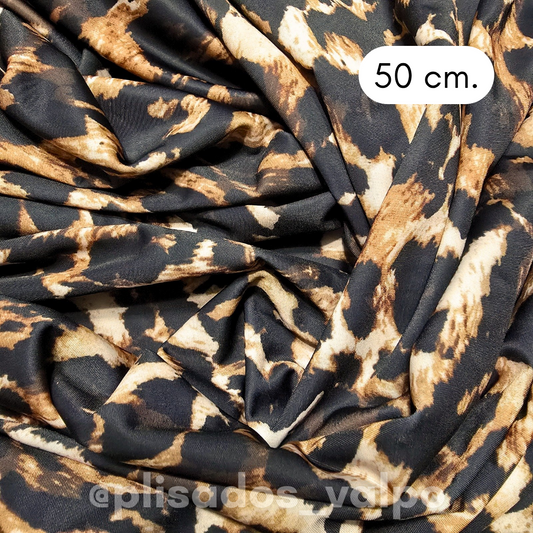 Lycra Dupont / Animal print café 1/2 mt