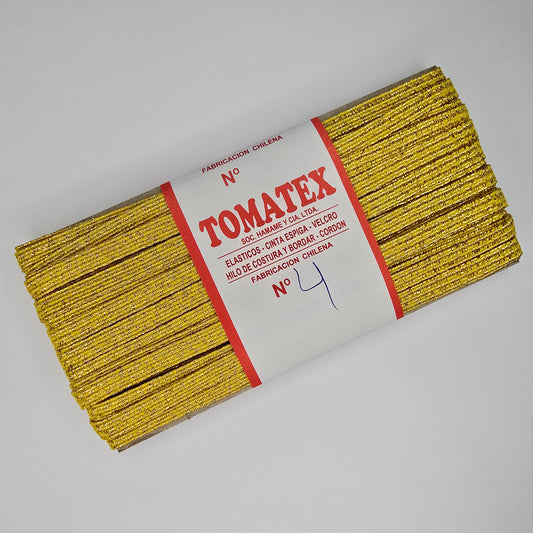 Elástico TOMATEX N°4 / amarillo lurex dorado