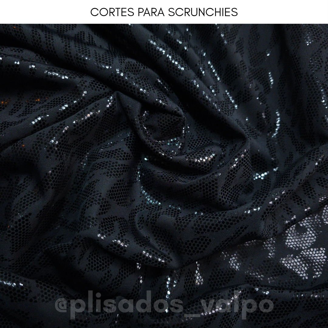 Lycra Dupont / animal print glossy negro 1