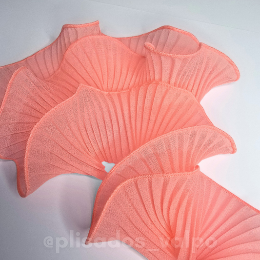 Plisado gasa / Coral pastel neón