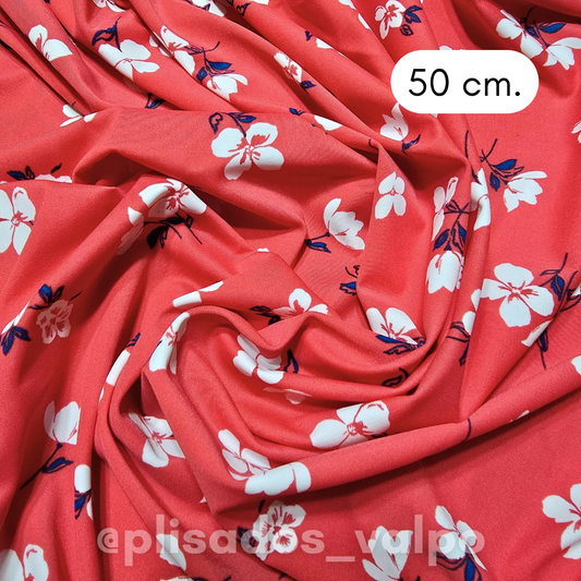 Lycra Dupont / Jardín rojo 1/2 mt