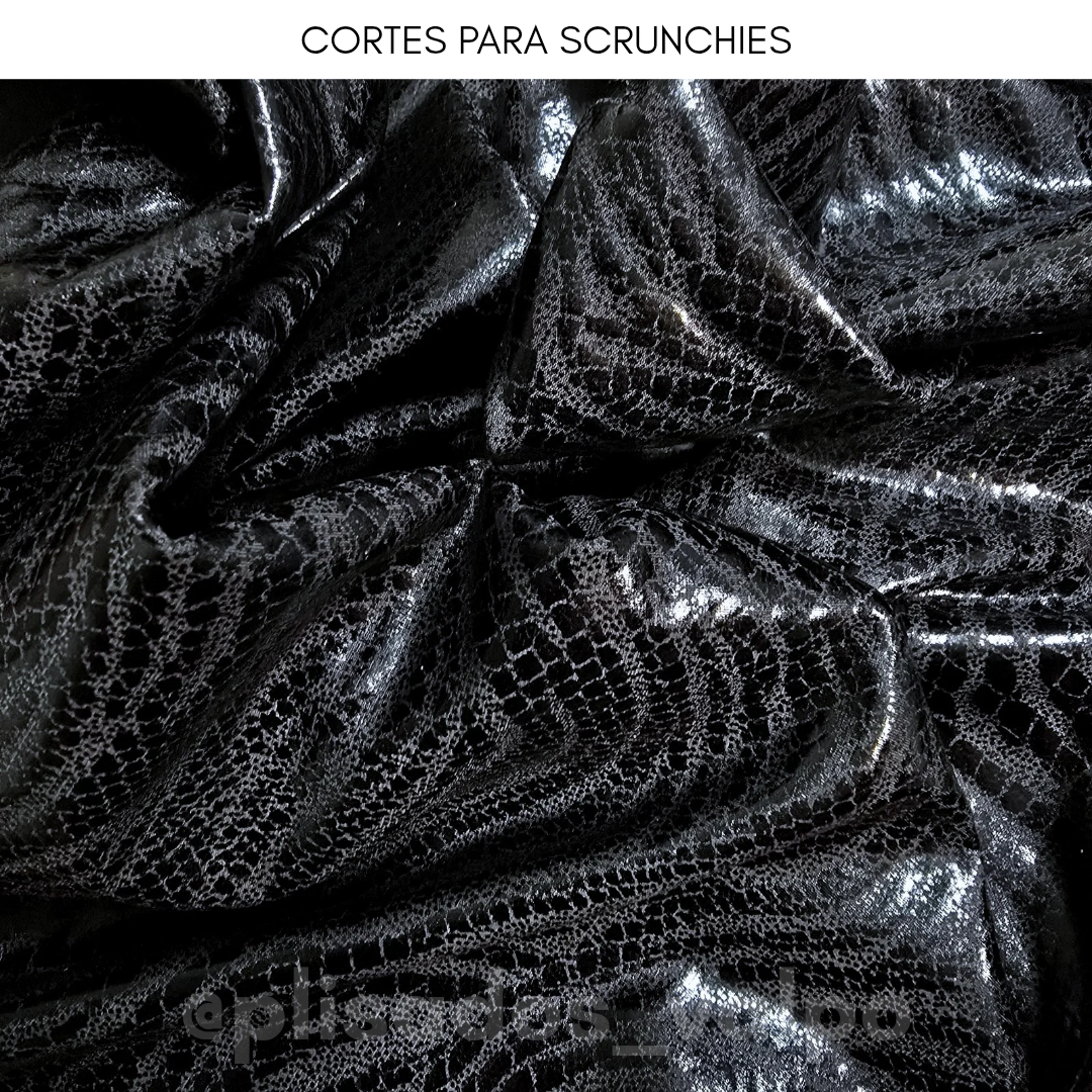 Lycra Dupont / animal print texturizada negra