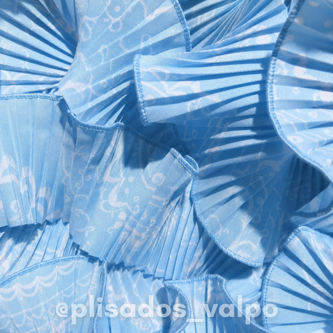 Plisado popelina / mandalas celeste